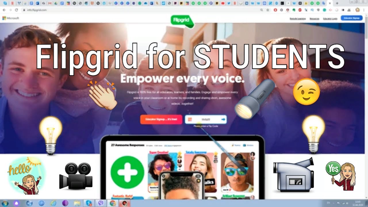 Flipgrid Инструкция для учеников. Мобильная версия и версия для ПК/ноутбуков.