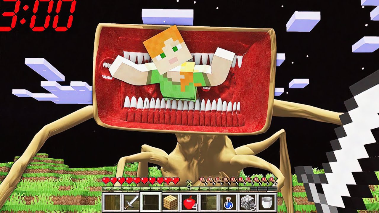 I Found GIANT MEGA HORN vs ME and My Friends ALEX and NOOB DEMON SCP FNAF in Minecraft Challenge