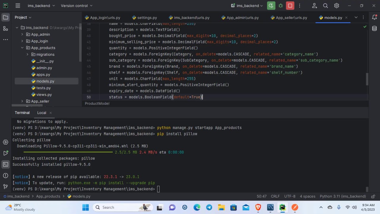 Inventory Management System Web Application | Backend using Django & DRF | Live Project (Continued)