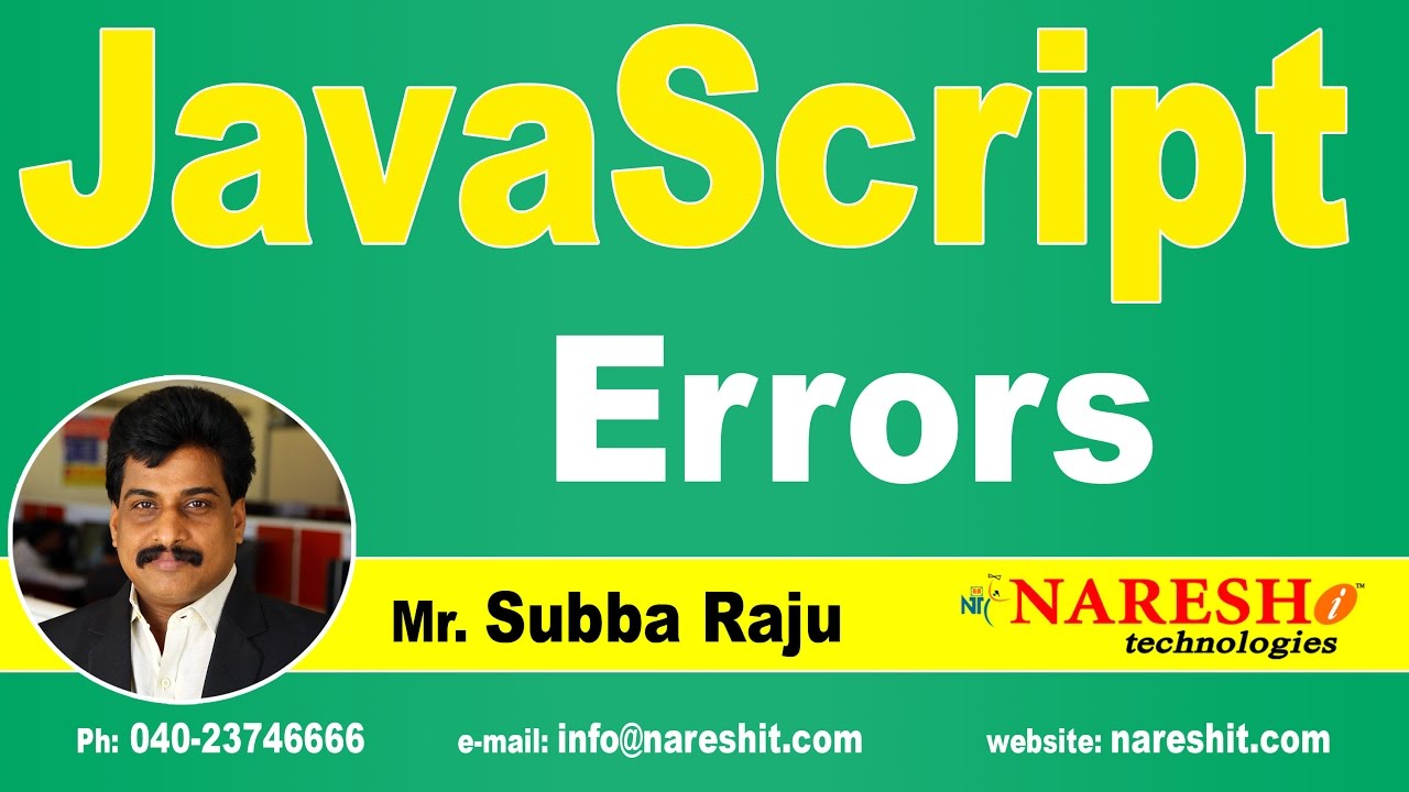 Errors in JavaScript | JavaScript Tutorial | Mr. Subba Raju
