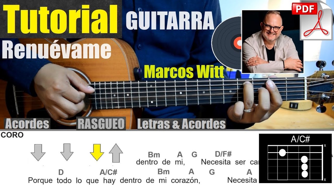 Renuévame - Marcos Witt || TUTORIAL GUITARRA | ARPEGIO + INTRO | ACORDES RASGUEO #guitar #tutorial