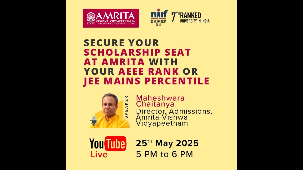 Secure your scholarship seat at Amrita