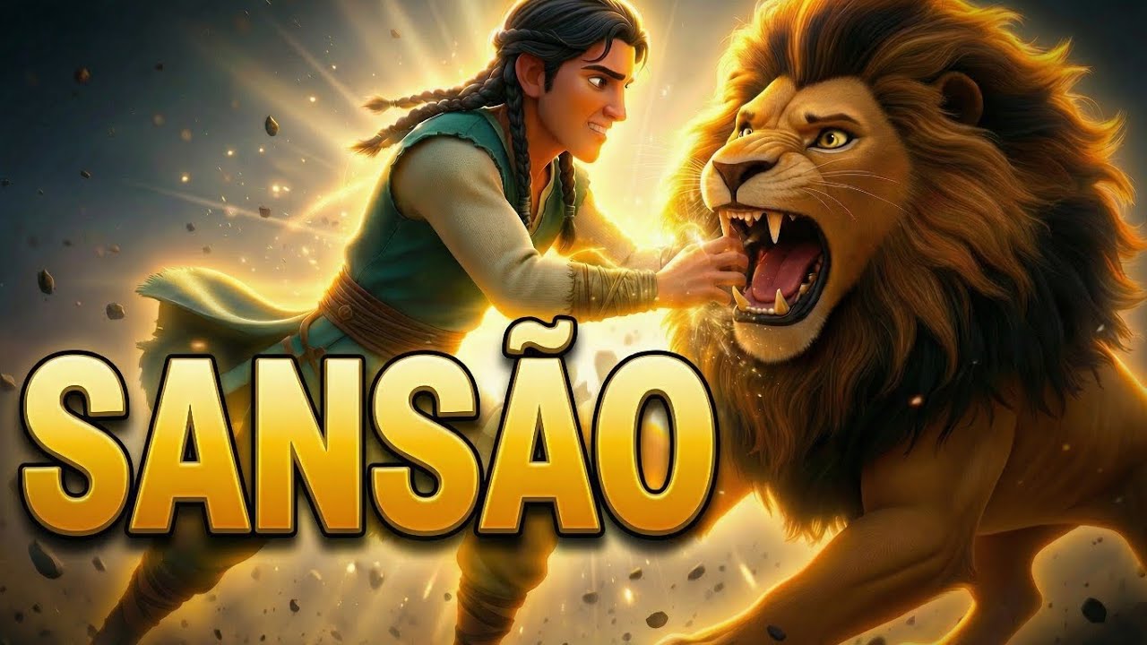 SANSÃO: O Segredo do Homem Mais Forte - Desenho Bíblico 🦁💪#historiabiblica 