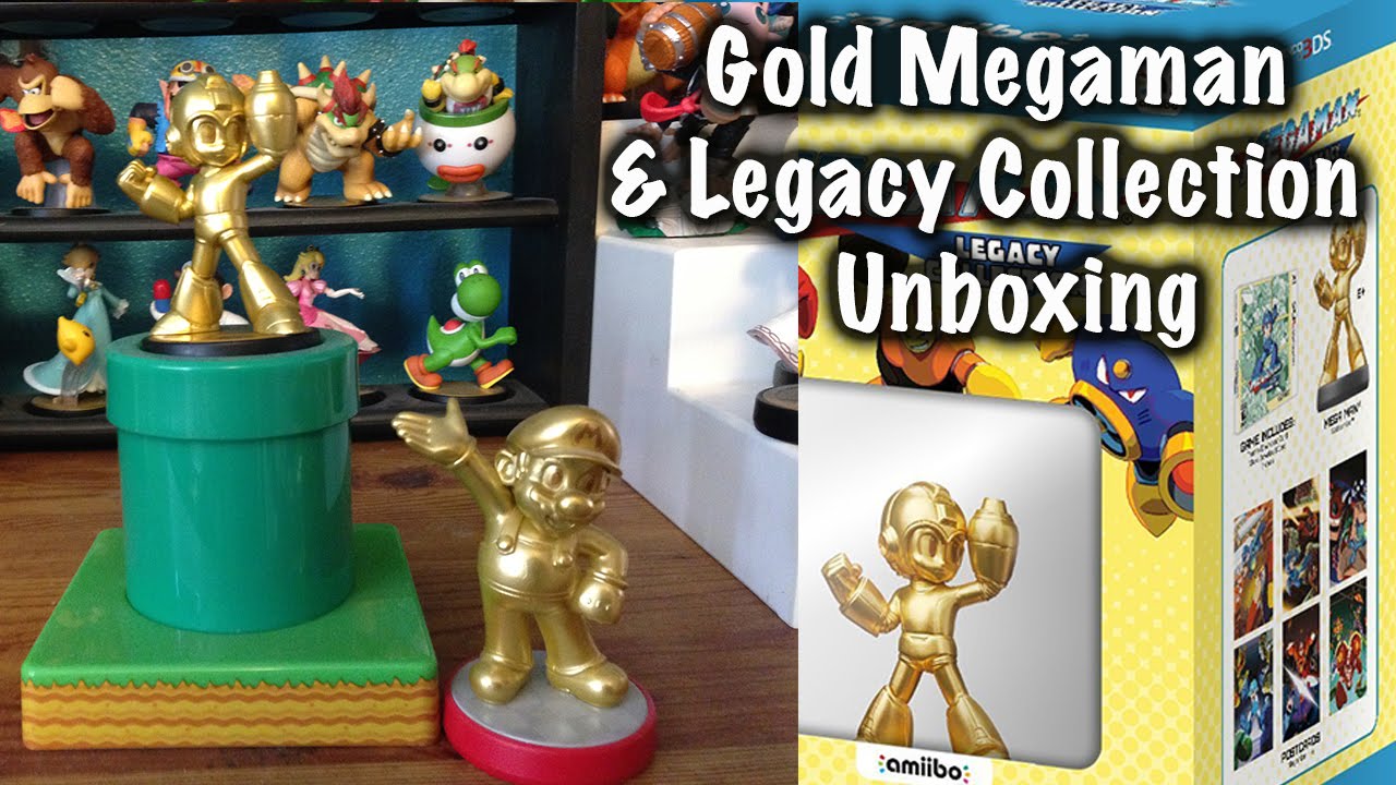 Gold Megaman Amiibo & Legacy Collection Unboxing