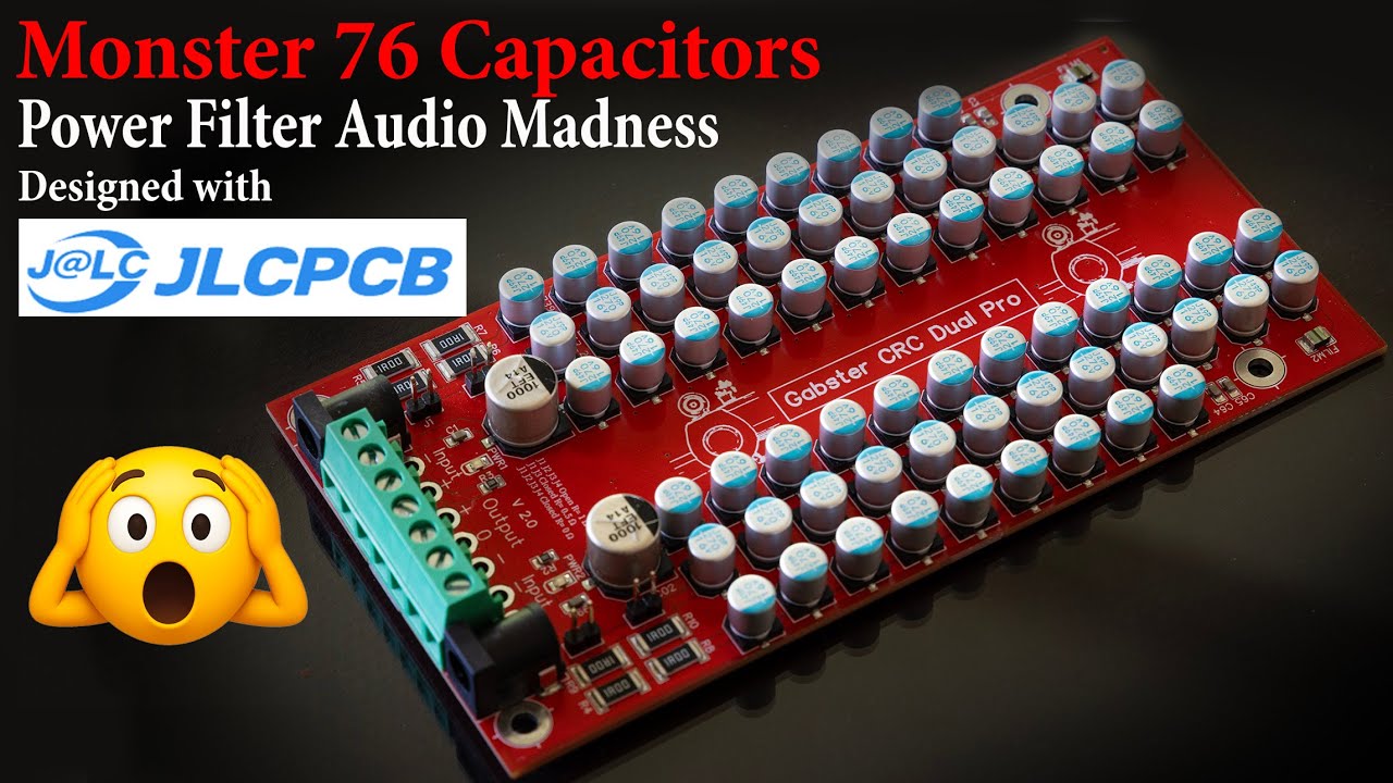 Monster 76 Capacitors Dual CRC Filter I designed with JLCPCB