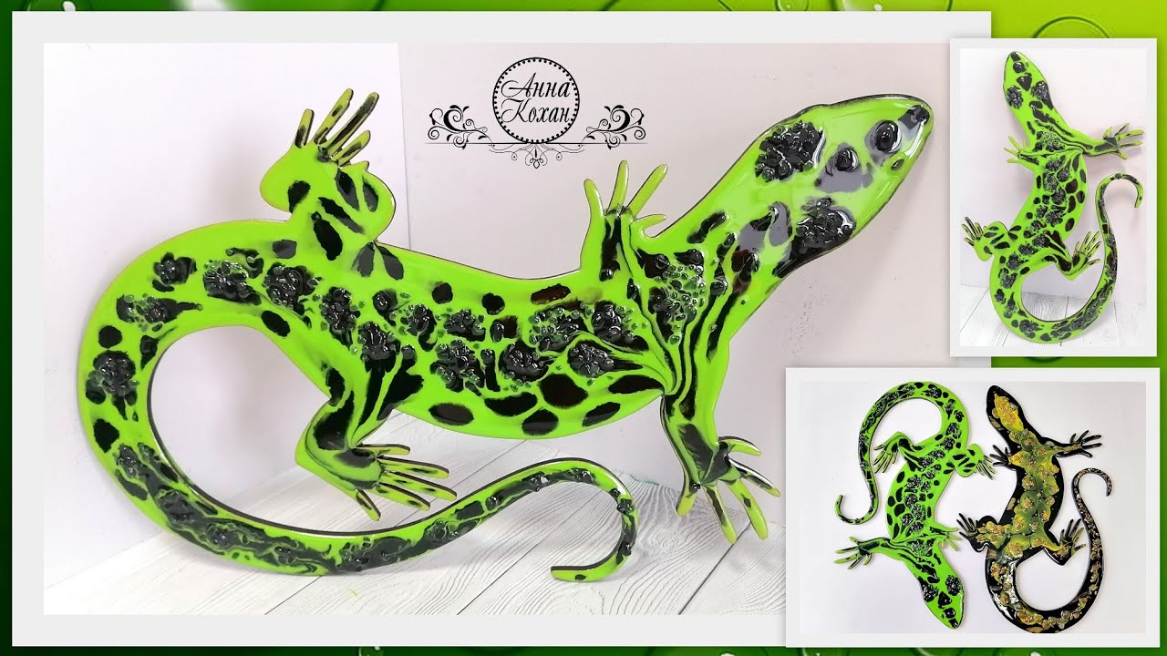 🦎ЯЩЕРИЦА эпоксидкой от Eliqua🦎Интерьерная картина своими руками🦎
