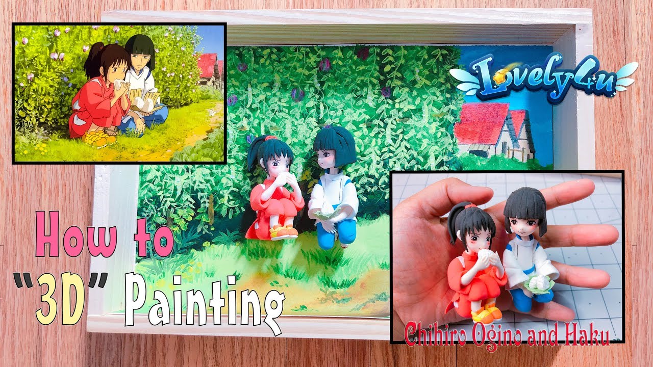 96】Spirited Away frame decor【Clay Tutorial/ Anime Figure/ DIY/Lovely4u】