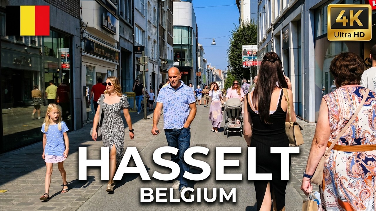 Beauty City HASSELT | BELGIUM Walking Tour 4k 60FPS & {Jazz Piano} Music