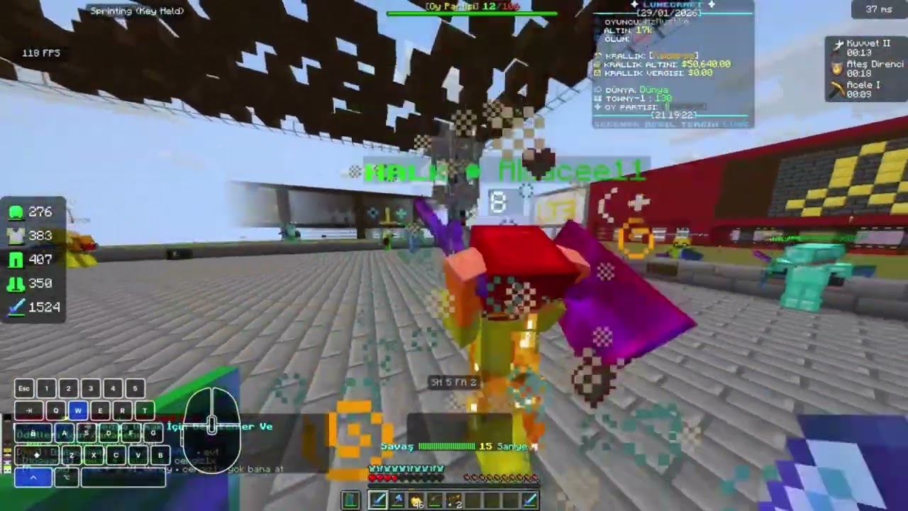 hilesin diyen adamın yardımcı olduğu sunucuda temiz oyuncu almam garip geldi(lunecraft kill montage)