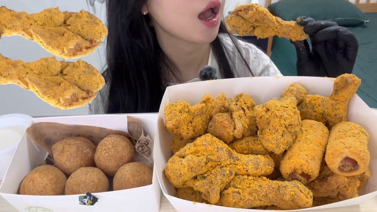 바삭바삭 뿌링클 먹방 치즈볼과 뿌링핫도그도 같이