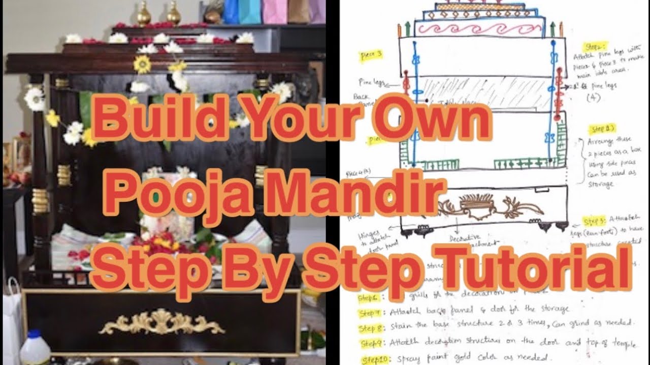 Pooja Mandir in USA - Blueprint & step by step construction process with materials | Do It Yourself
