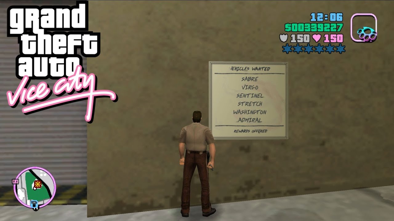 GTA Vice City - Asset Missions (The Car Showroom (Sunshine Autos)) - Import Garage List 2