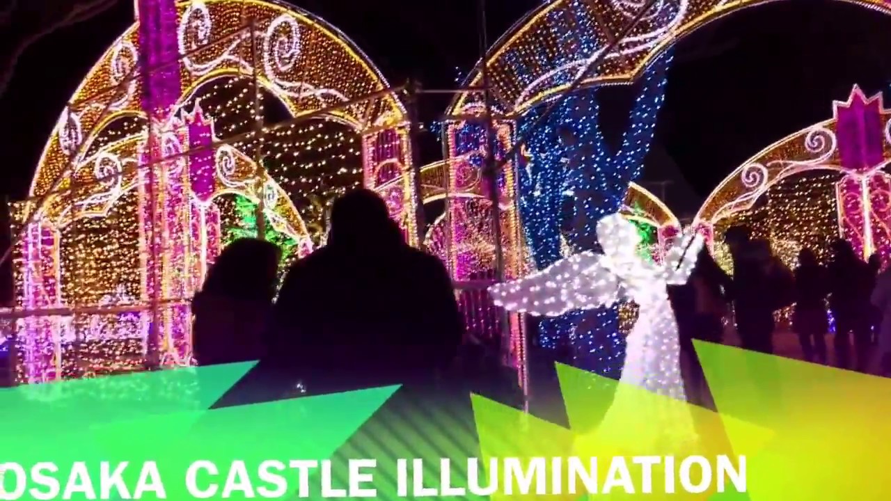 Osaka castle illumination 2015
