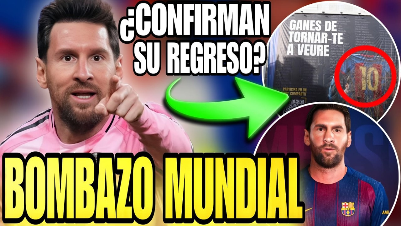 🚨 MESSI vuelve a sonar para el BARCELONA 💥 TODA la verdad de la pancarta VIRAL que ILUSIONA a culés🤩
