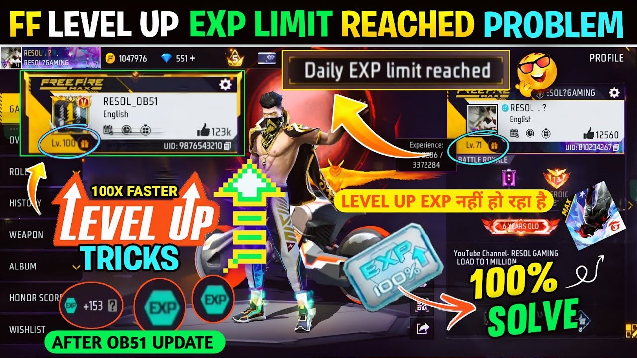 Free Fire Daily Exp Limit Reached Problem🤯 | Free Fire Level Up Problem | Free Fire Level Up Tricks