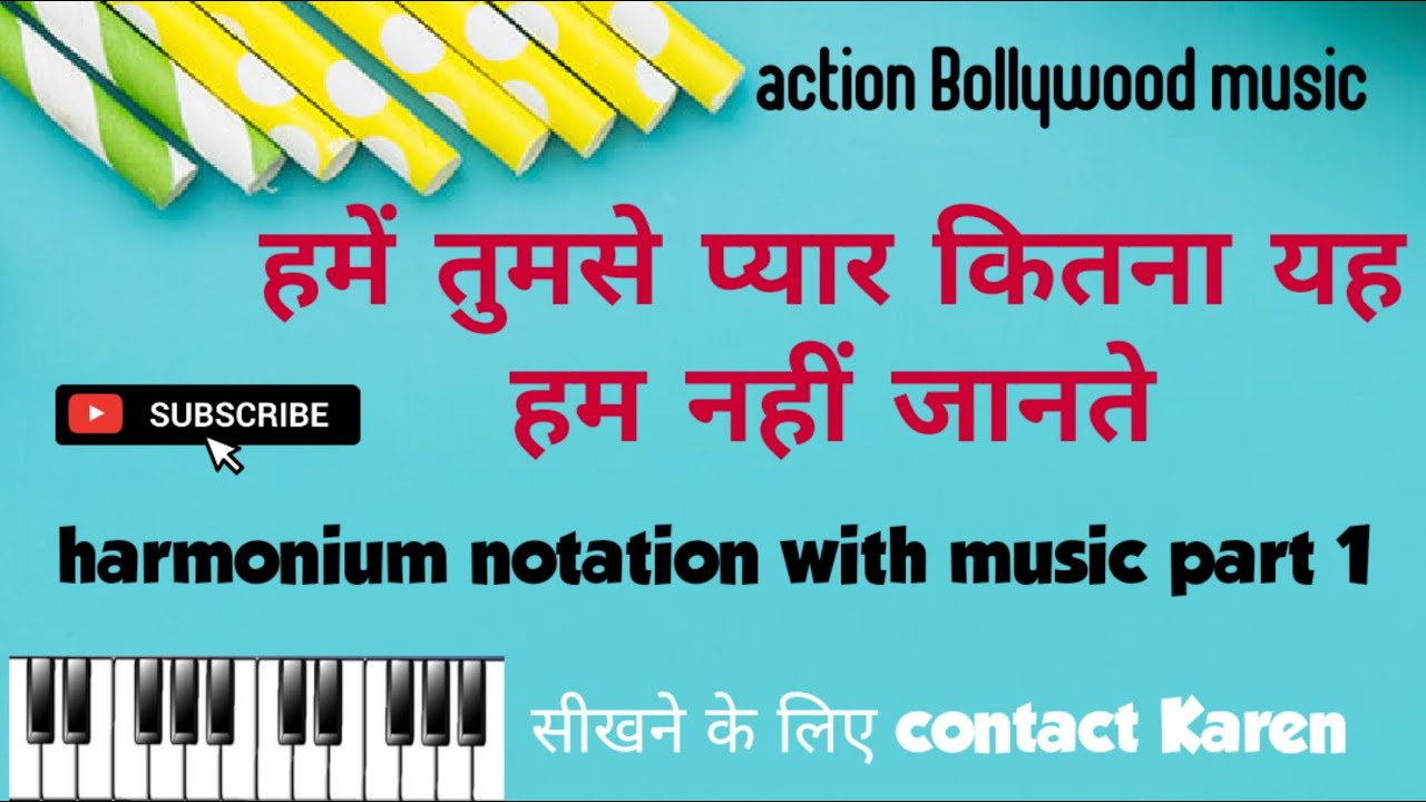 Hume tum se pyar Kitna harmonium notation with music part 1 Kishore Kumar 🙏sabscrib🙏