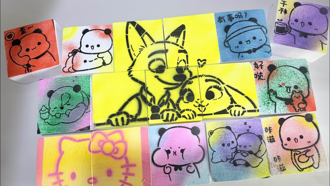 Crazy Animal City chalk丨涂鸦健身房粉笔丨ASMR