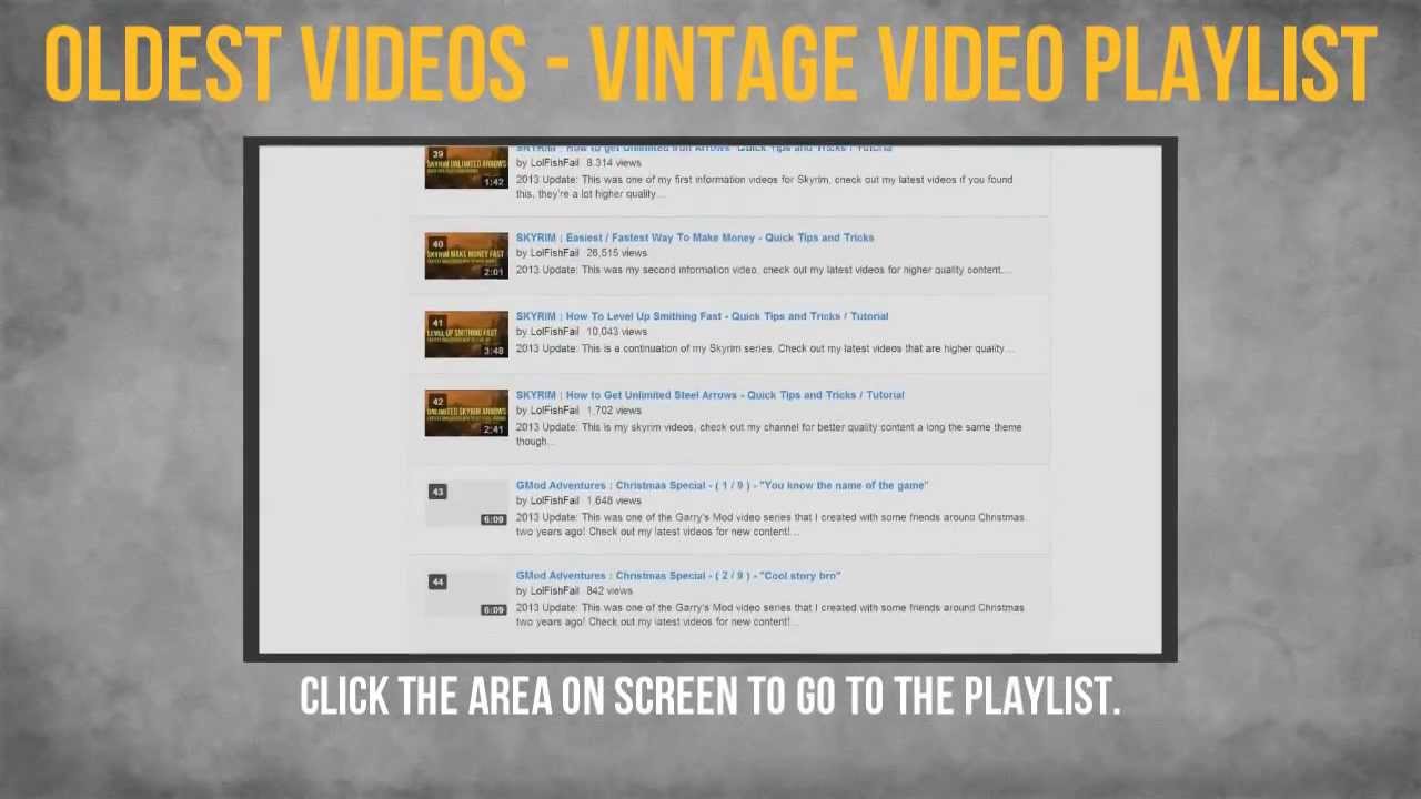Vintage Video Playlist - My Oldest Videos Sorted and Updated