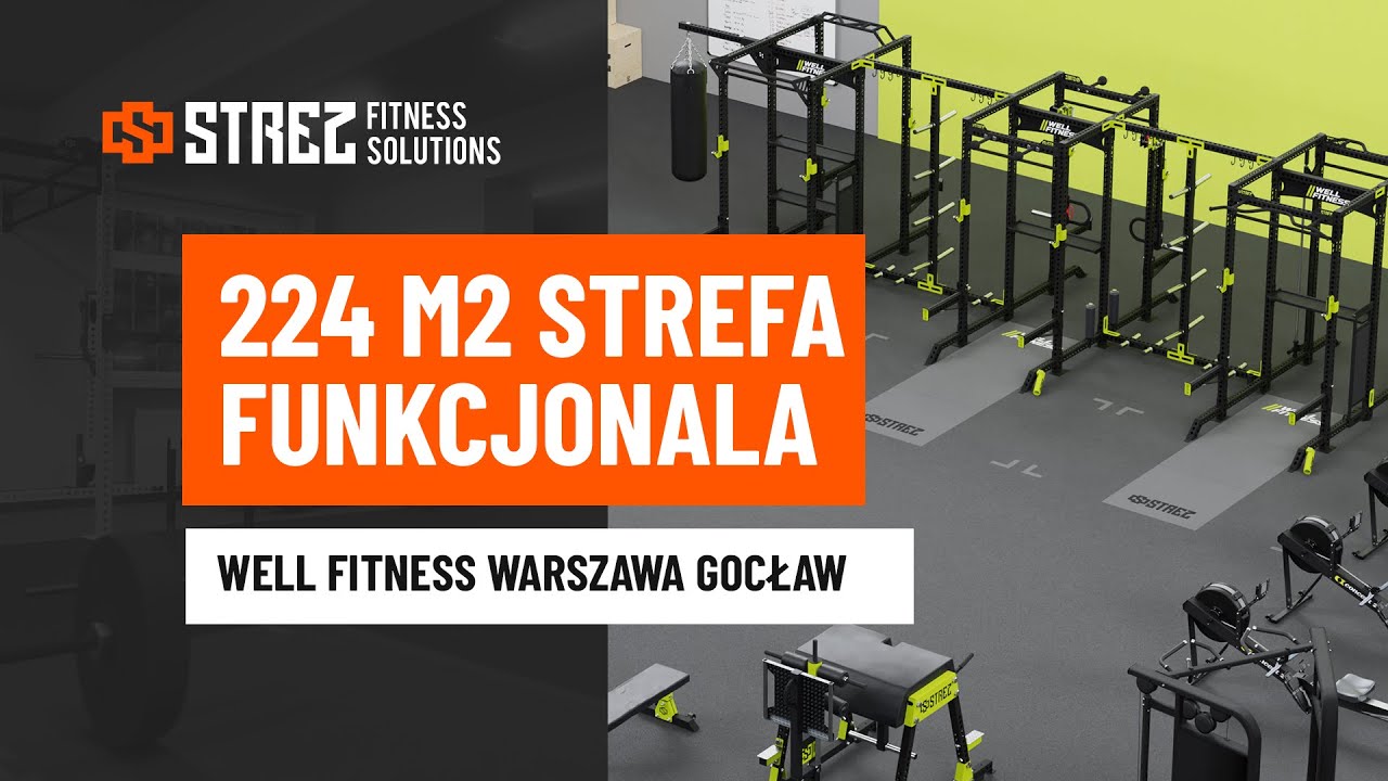 Wyposażenie dużej personalizowanej 224 m2 strefy treningu funkcjonalnego Well Fitness Warszawa StreZ