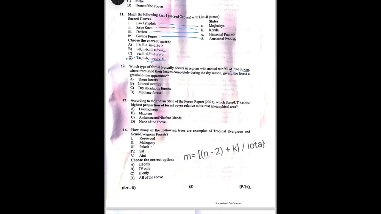 JKSSB WILDLIFE GUARD GS QUESTION PAPER EXPLANATION (part-1)