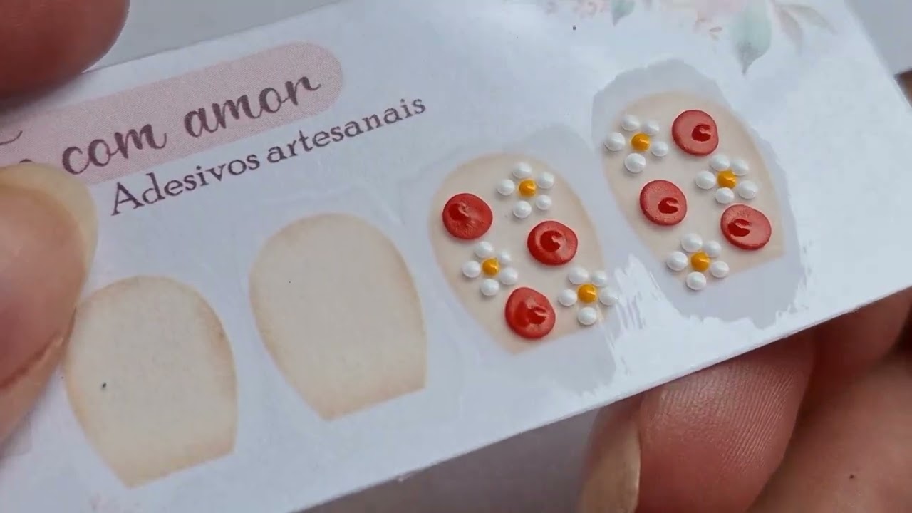 Adesivos de Unhas - Modelinho 13 (Flores e Botoes)