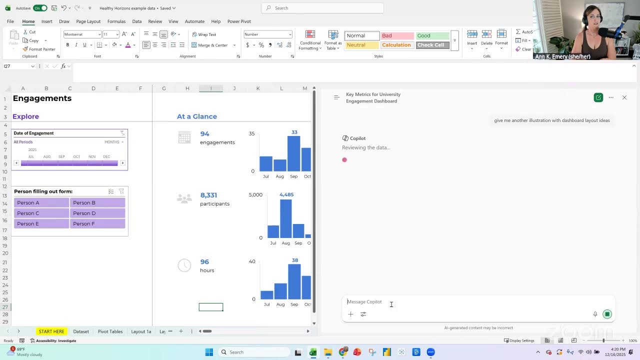 LIVESTREAM: Dynamic Excel Dashboard about a University Department's Achievements
