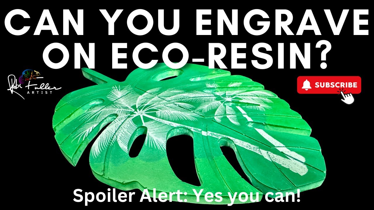 Eco Resin Monstera Leaf with Engraved Palm Trees!