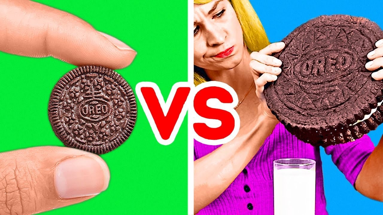COMIDA DIY GIGANTE vs COMIDA EM MINIATURA || Truques Malucos Com Comida e Argila Polim&eacute;rica
