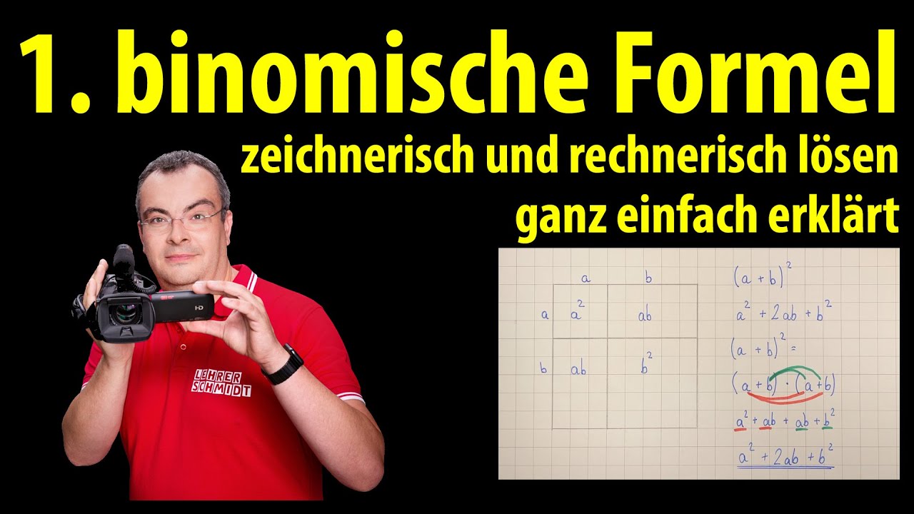 1. binomische Formel - zeichnerisch und rechnerisch - ganz einfach erklärt | Lehrerschmidt
