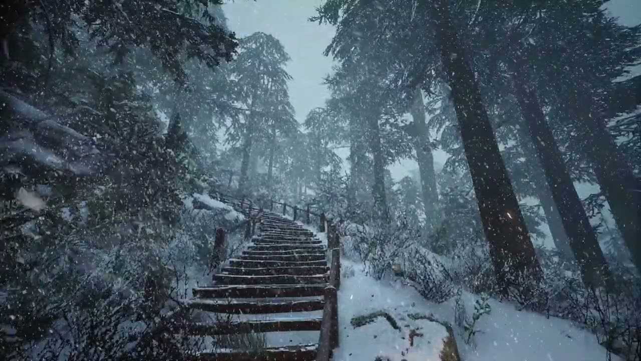 Deep Sleep Snowfall Sounds| 3 Hours of Winter Blizzard Ambience, No Music, Relaxing Nature