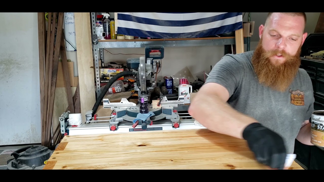 Applying @Varathane_US Poly + Stain in 