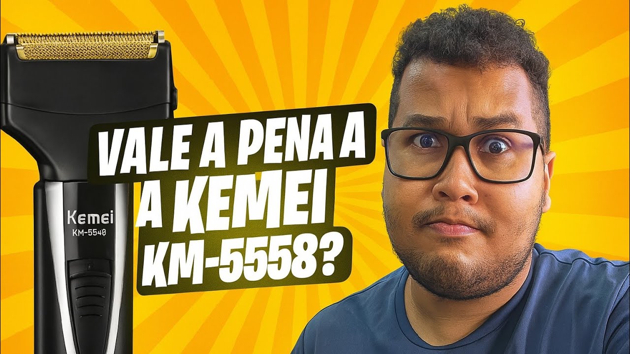 Máquina De Barbear Kemei KM-6558 3 Em 1 Recarregável
