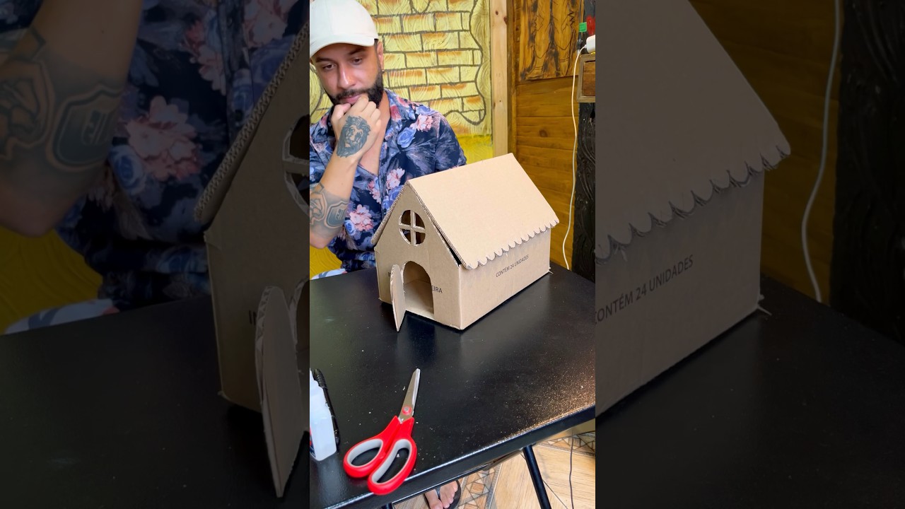 Casinha de papel&atilde;o F&Aacute;CIL DE FAZER 🏠