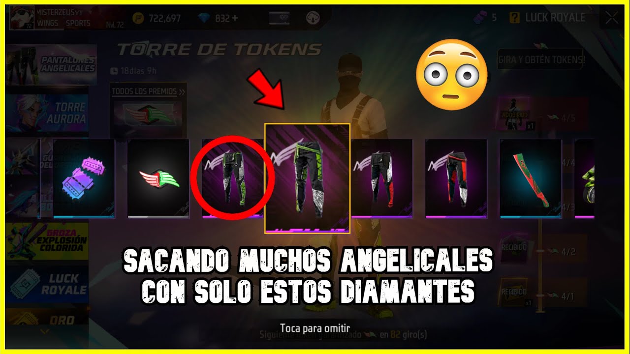 RAPIDO SACANDO TODOS LOS PANTALONES ANGELICALES VERDES Y ROJOS CUANTOS DIAMANTES SE GASTA FF LATAM