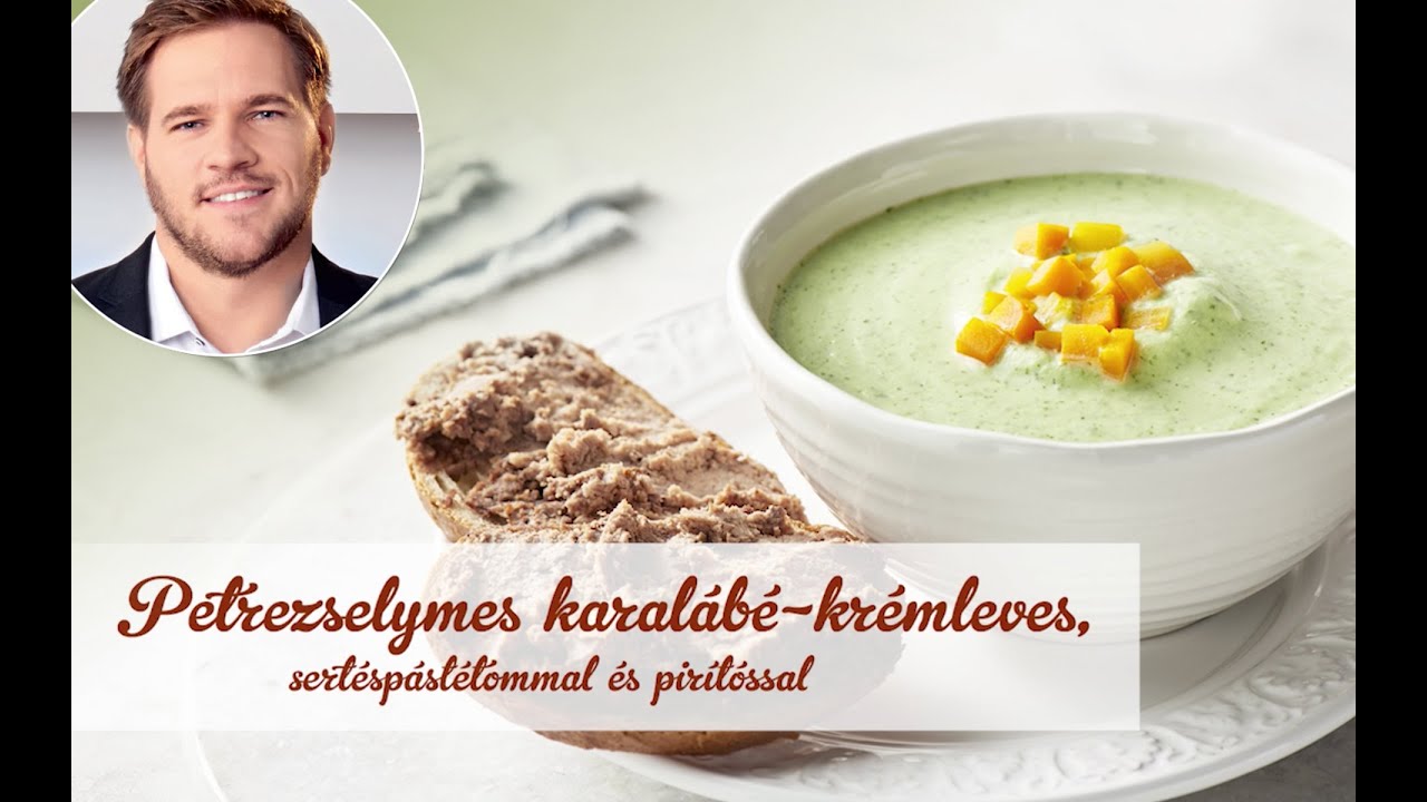 Széll Tamás Receptje - Petrezselymes karalábé-krémleves, sertéspástétommal és pirítóssal