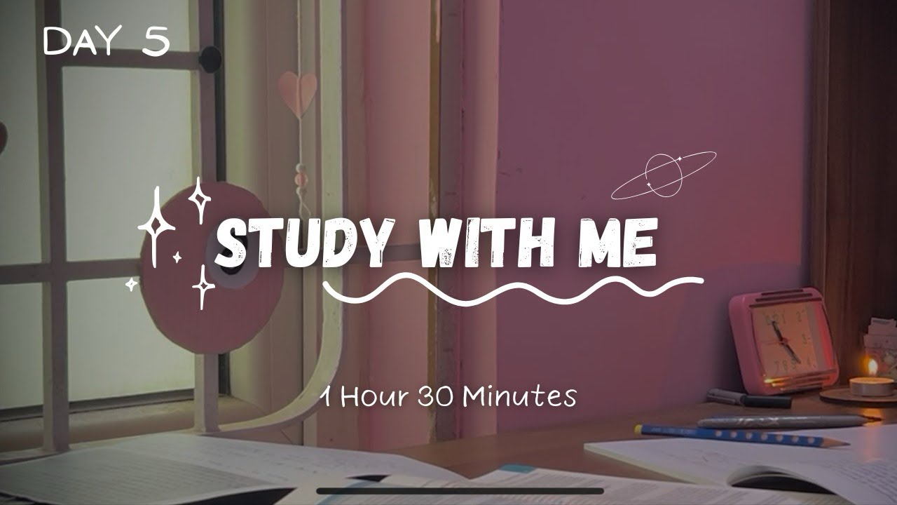 STUDY WITH ME | 1.5 Hours | Fire Sounds 🔥| Day 5