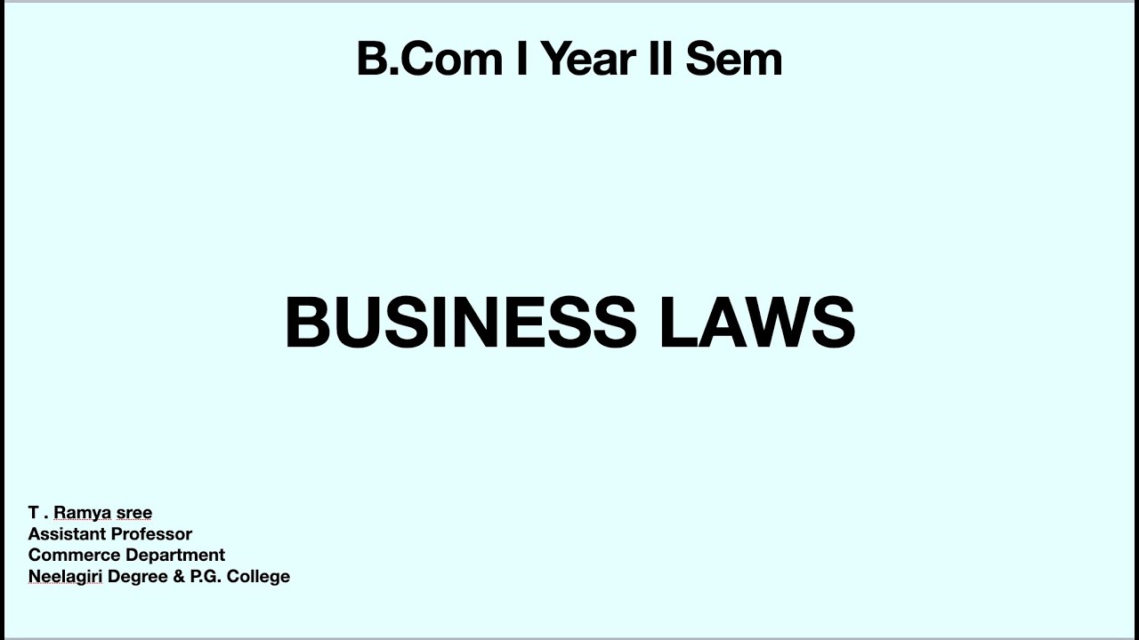 Business Laws | Unit 1 Part 1 in Telugu | INDIAN CONTRACT ACT 1872 | B.COM 1 YEAR 2 SEM