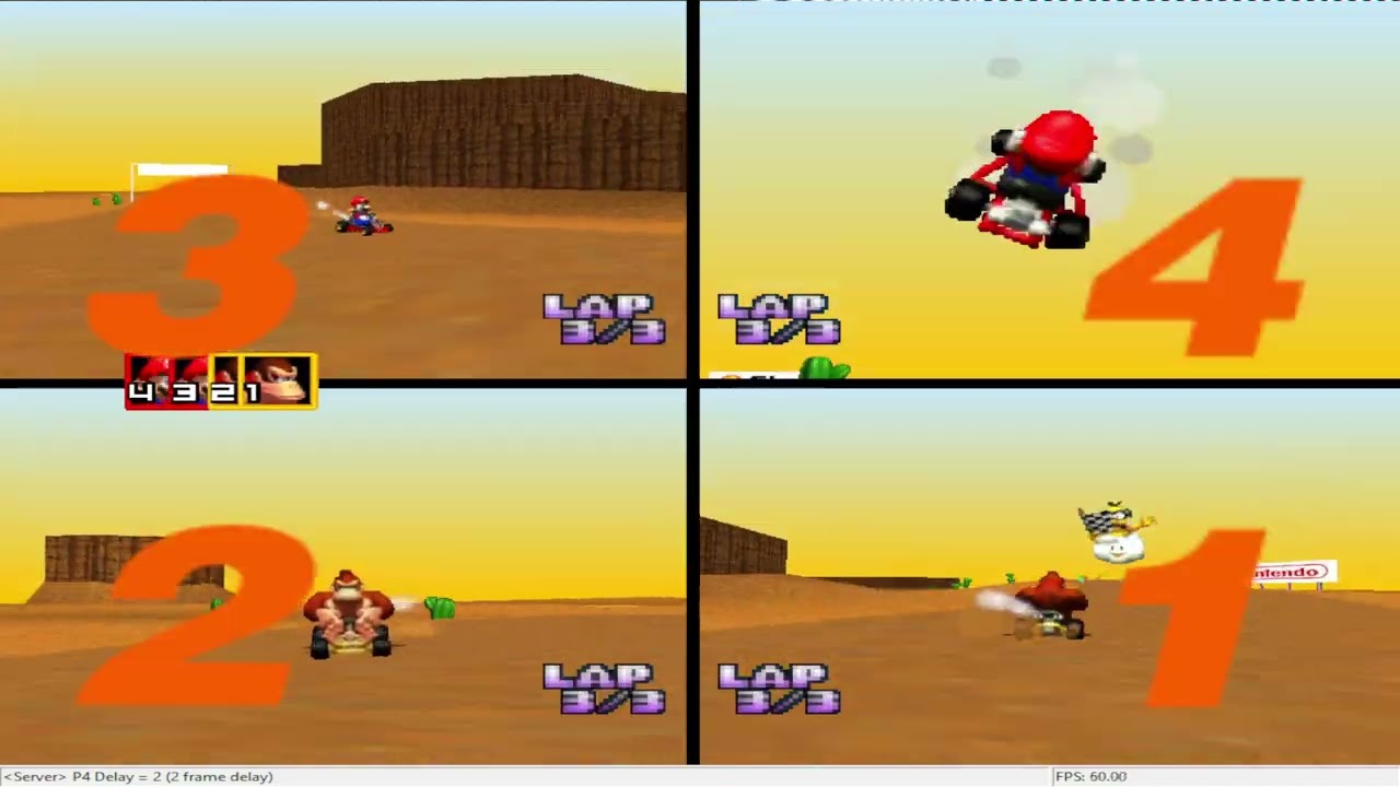 Mario kart 64 - 4VS Kaillera - Match 16