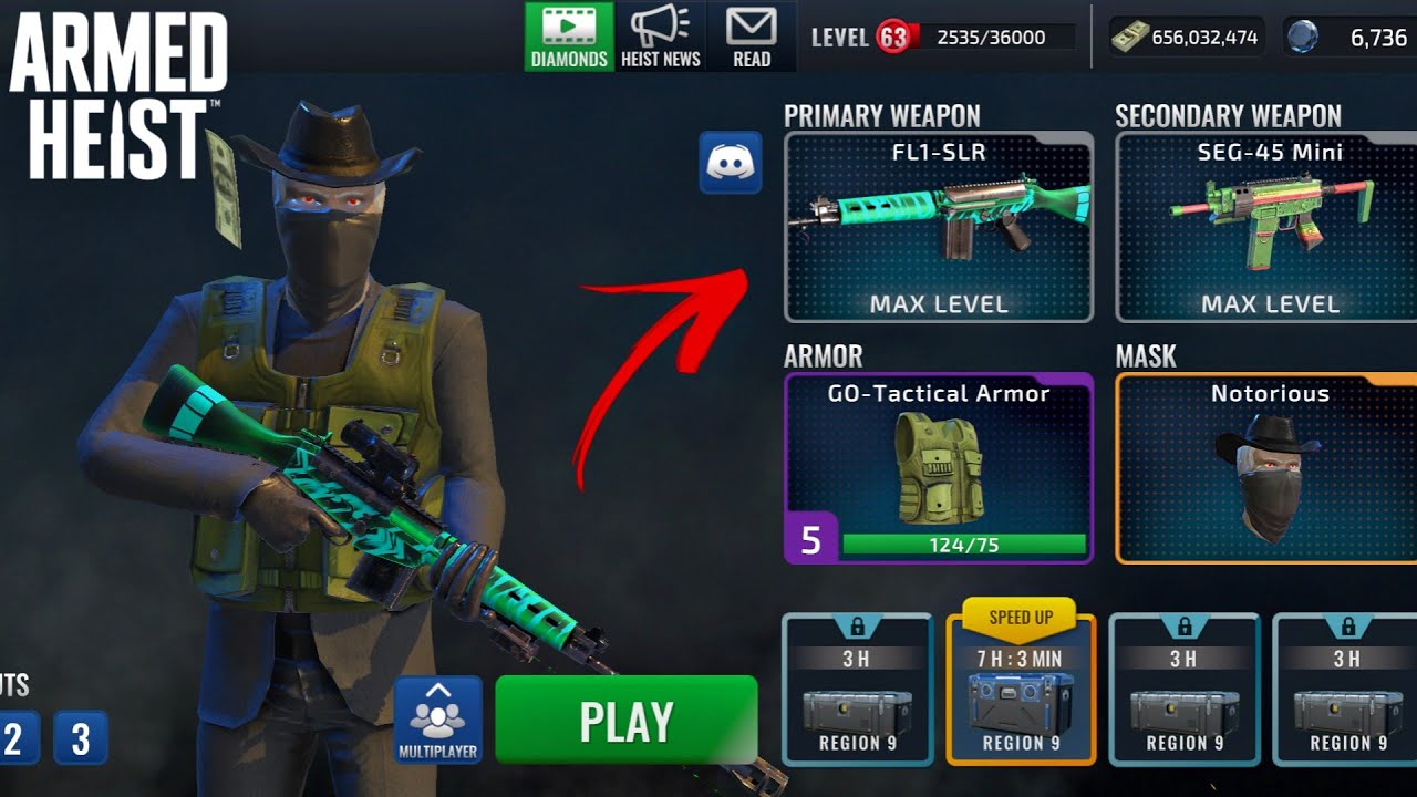 Max Level 13 FL1-SLR Assault Rifle | Armed Heist Multiplayer Gameplay