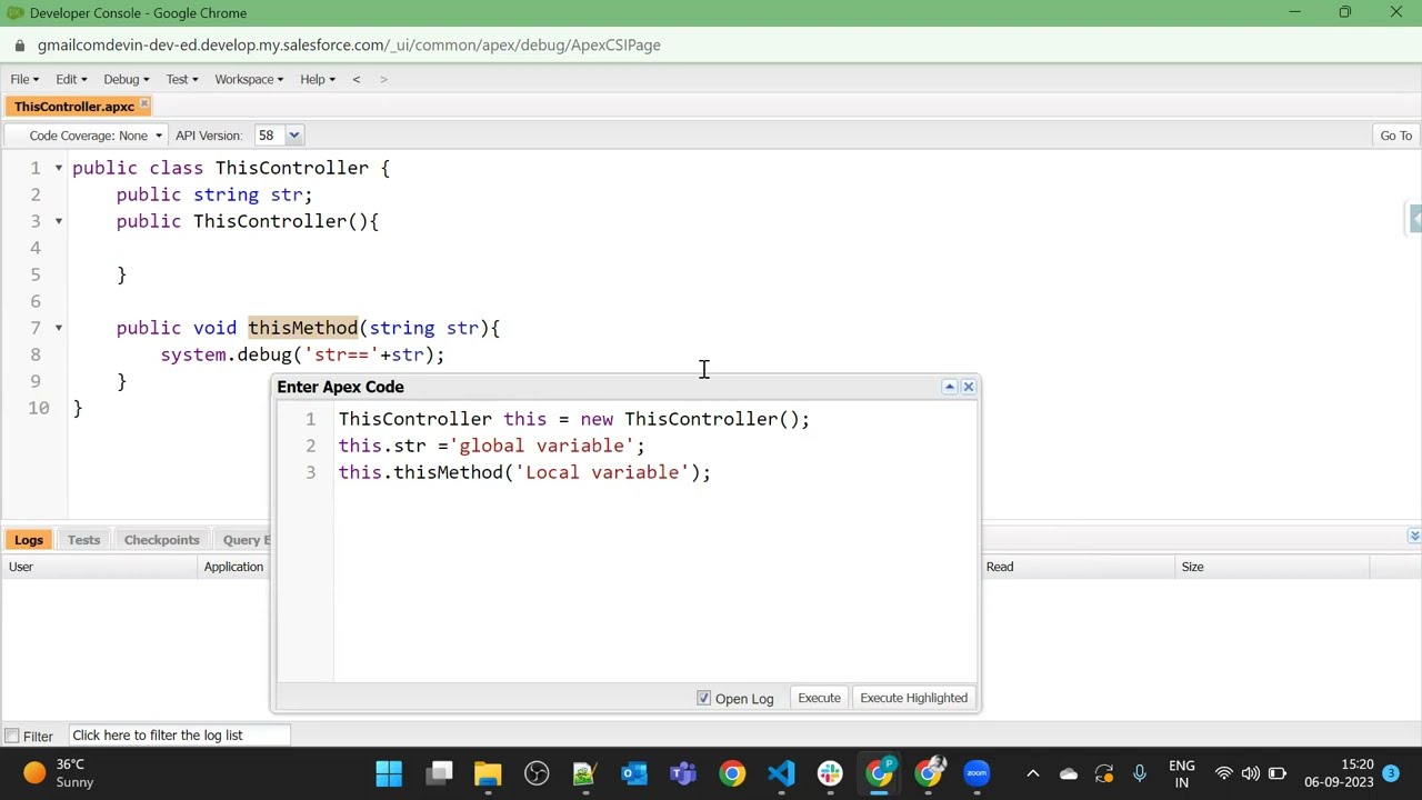 THIS Keyword in apex class salesforce