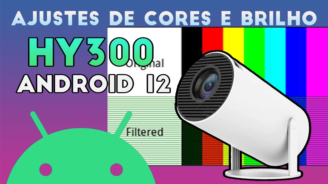HY300 Com Android 12 Ajuste de cores e brilho