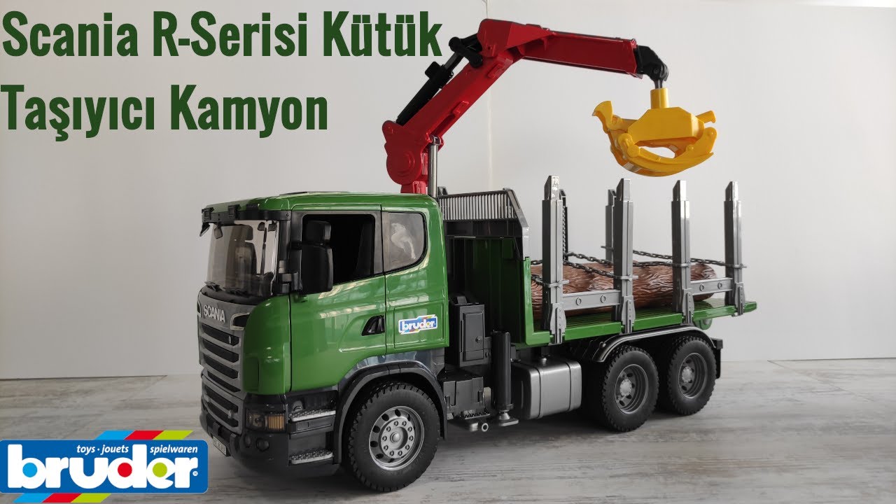 Bruder Scania R-Serisi kütük taşıyıcı kamyon kutu açılışı ve inceleme videosu
