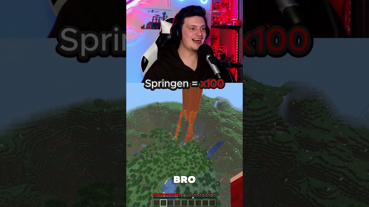 Minecraft, maar SPRINGEN is x100 #shorts #minecraft