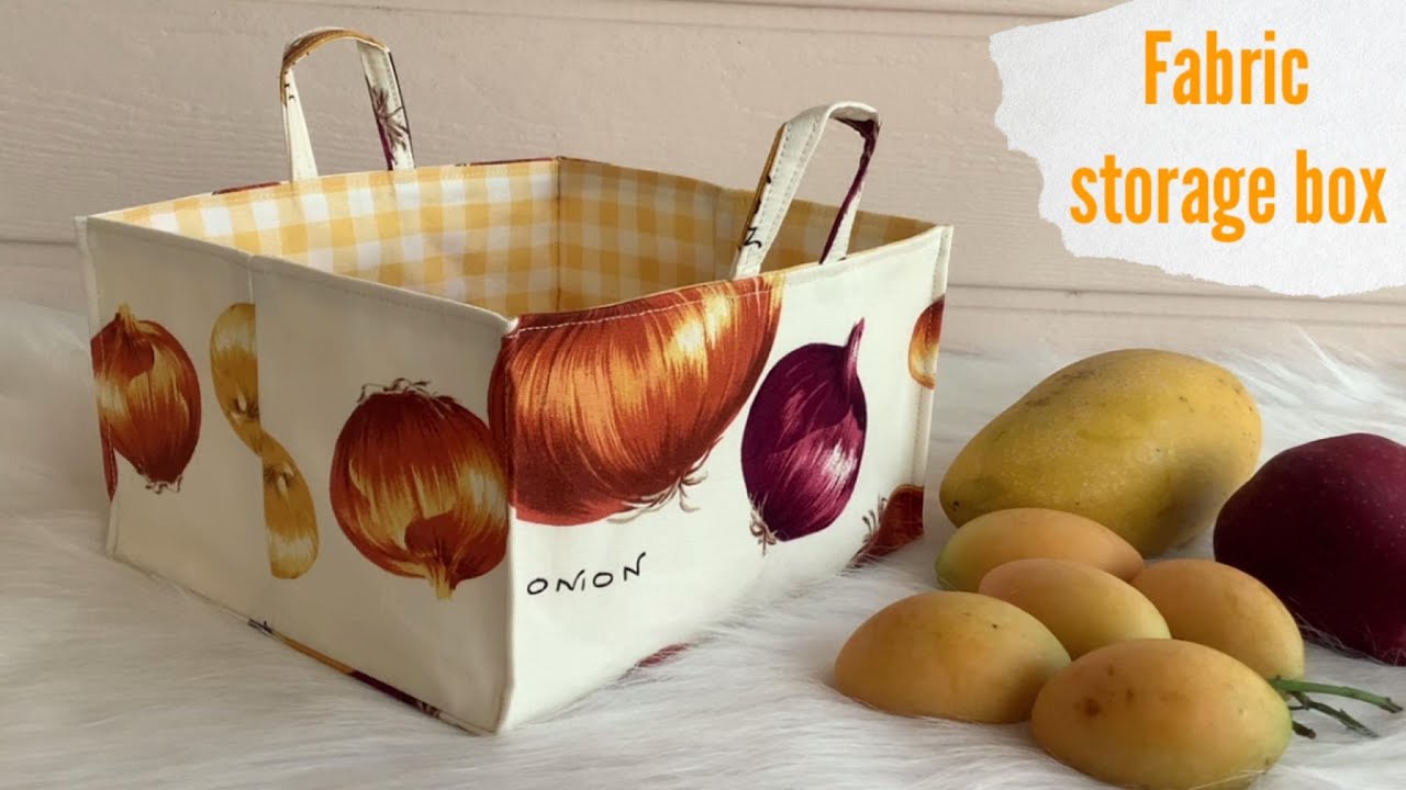 fabric storage box, fabric storage tutorial,  fabric box, fabric basket, wandee easy sewing