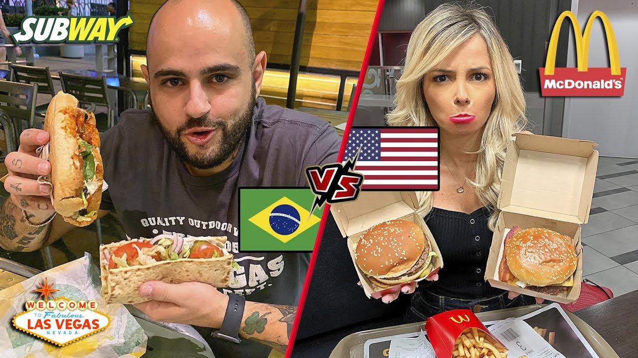 COMPARAMOS O MCDONALDS E O SUBWAY DOS EUA COM OS DO BRASIL |  Las Vegas