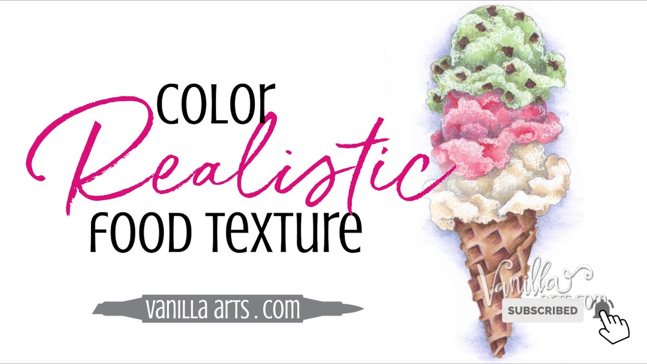 How to Color Ice Cream with Copic Markers & Colored Pencils (don't forget to add texture!)