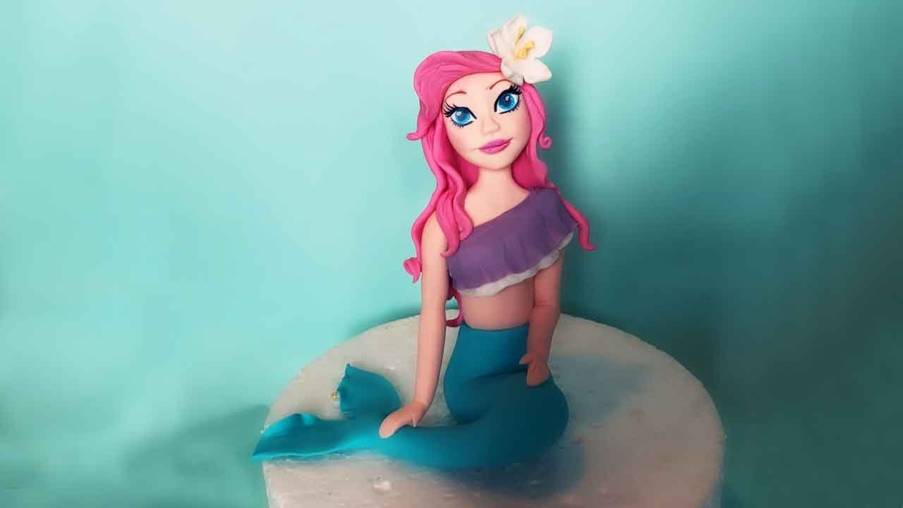 Mermaid Cake Topper Tutorial / Ariel / The Little Mermaid Cake Topper Mala Sirena figura od fondana