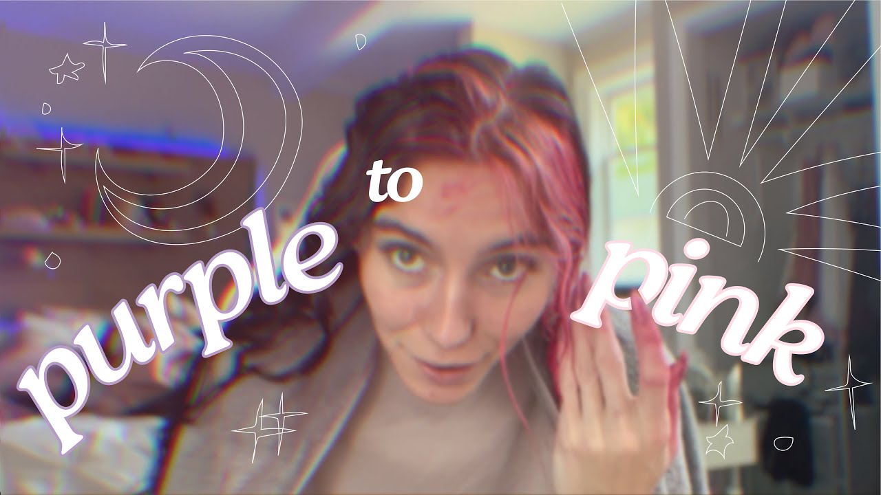 ★Split Hair Dye Berry Pink🍇🍓☆ At home upkeep ☆ Bleached Bangs★