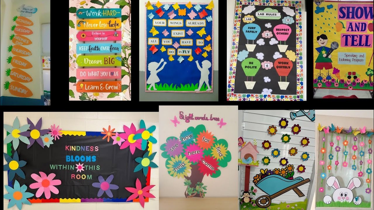 15+ craft ideas for school wall and class decoration, bulletin board decoration ideas