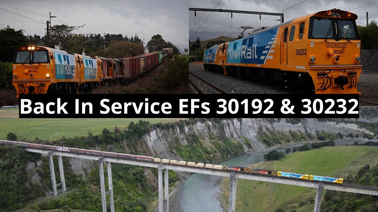 Back In Service KiwiRail EFs 30192 & 30232 (4k) (Drone Footage)